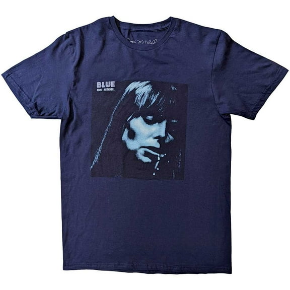 Joni Mitchell Unisex T-Shirt: Blue (Small)