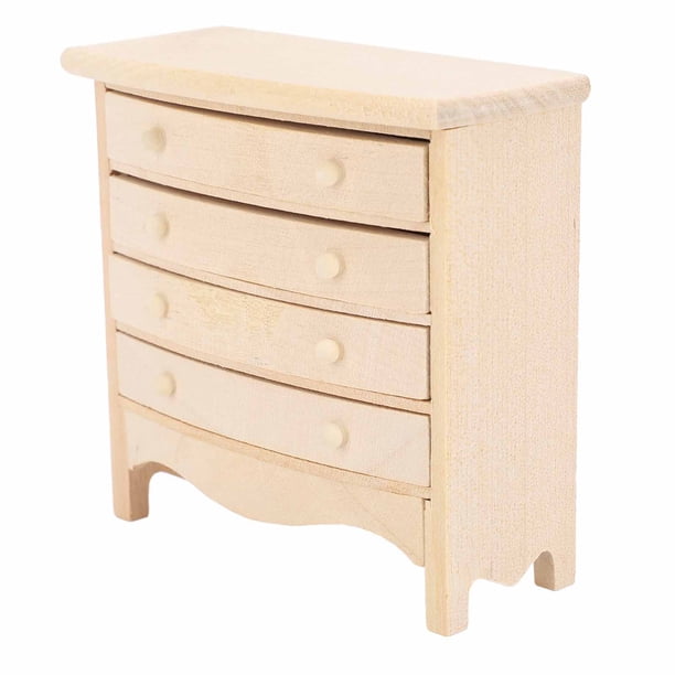 Gabinete de Cajones Múltiples en Miniatura, una escala 1:12 Casa de Cajones en Miniaturas superficies para suavizar la madera de abedul para niños