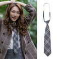 thumbnail image 5 of Yokua Handcraft JK Tie Gray Striped Necktie British Style Neckwear Checked Neck Ties, 5 of 17