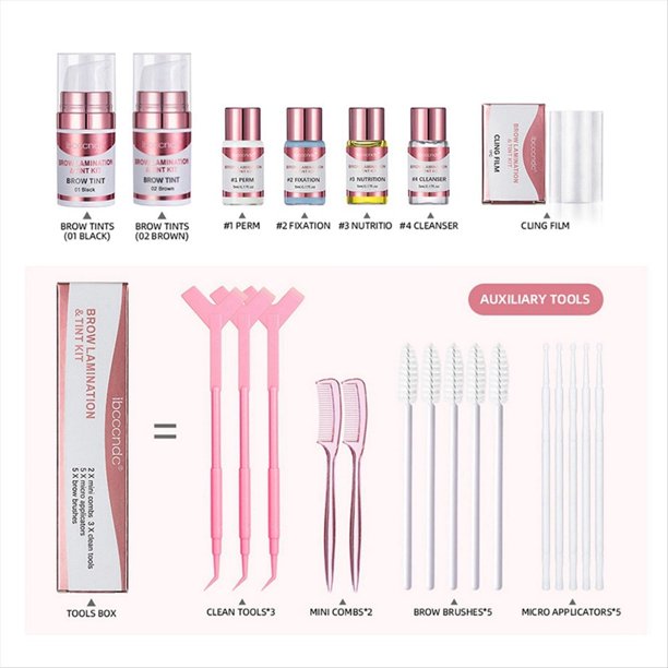Kit de Levantamiento de Pestañas y Laminación de Cejas, Kit de Laminación de Cejas, Kit de Peinado Profesional para Levantamiento de Cejas para Salón, Uso Doméstico