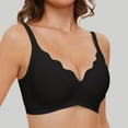 thumbnail image 2 of Wavy Wireless V Neck Bras For Women No Underwire Padded Bralettes Adjustable Straps Bra With Bra Extender, 2 of 5