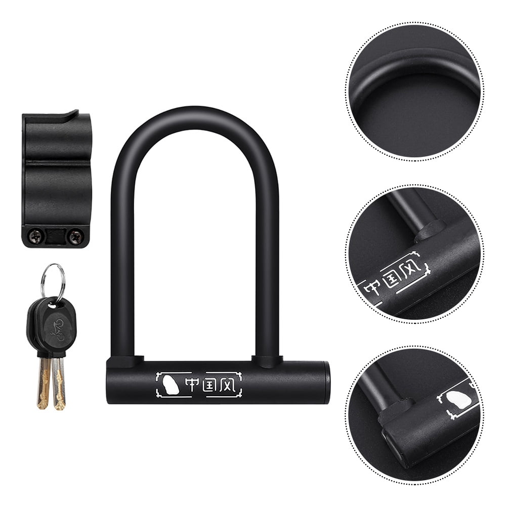 Set of 3 Motorcycle Bike U-lock U Shaped Bike Lock 18X13X2.6CM Black