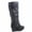 Black, variant on Pure-65 Women's Fashion Round Toe Slouch Large Buckle Wedge Mid Calf Boot Shoes ( Black, 7 )