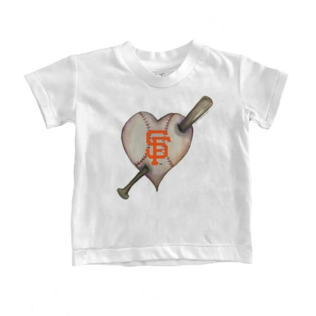 

Infant Tiny Turnip White San Francisco Giants Heart Bat T-Shirt