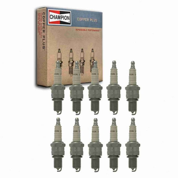 10 pc Champion 301 Copper Plus Spark Plugs for RN9YC4 Ignition Wire Secondary Fits select: 1989-1997 GEO METRO, 1987-1988 NISSAN SENTRA