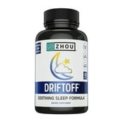Zhou Drift Off Premium Sleep Aid with Valerian Root & Melatonin | Sleep Well, Wake Refreshed | 30 Servings, 60 Veggie Caps