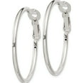 thumbnail image 2 of Sterling Silver 2X35mm Omega Back Hoop Earrings (29.5 X 2) Made In India qe6634, 2 of 5