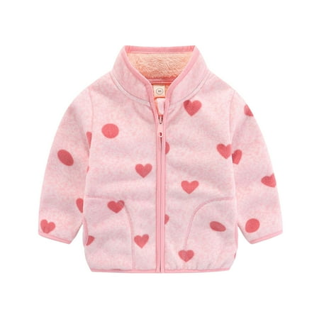 

NOKIO Girls Warm Fleece Lined Hoodie Coat Toddler Boys And Girls Fall Winter Long Sleeved Collar Cartoon Pattern Shaker Zipper Jacket With Pockets Daily Outfits Spring Cape Coat For Kids Girls