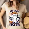thumbnail image 4 of You Can’t I Have Kids Graphic Tee Funny Ghost Parent Cartoon Shirt, Navy, Size 3XL, 4 of 6