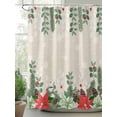 thumbnail image 2 of Christmas Poinsettia Long Shower Curtain Set, Waterproof Shower Curtains for Bathroom, Xmas Eucalyptus Botanical Vintage Washable Fabric Cloth Bath Curtain for Bathtub with Hooks 72x84 Inches, 2 of 6