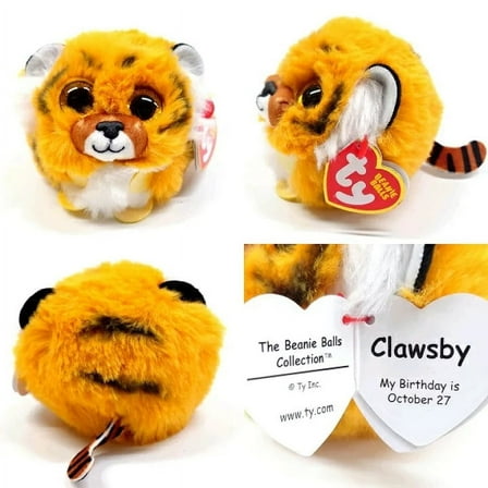 Ty Beanie Balls (Puffies) - Clawsby the Tiger  - Stuffed Animal