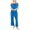 thumbnail image 5 of Hanes Women's New Mood Sleep and Lounge Pajama Set , Blue Speckled Dot, Small, 5 of 5