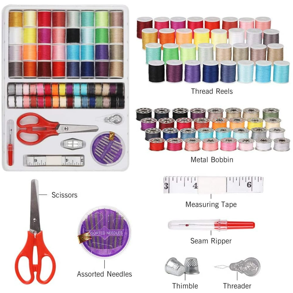 Portable Sewing Kit, 100 Premium Sewing Supplies,Mini Sewing Accessor Travel & Home Sewing