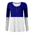thumbnail image 3 of STETMN Women's Ribbed Knit Tight Sweater Casual Button Ruched Tops Slim Fit Color Block Shirts, 3 of 4