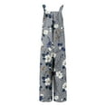 thumbnail image 6 of SwiftWear Wide Leg Jumpsuits for Women Fashion Summer Sleeveless Flower Printing Button Pocket Jumpsuits Long Pants S, 6 of 8
