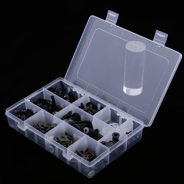251 piezas de carrocería de de motocicleta Clips de sujeción de tornillo Tuercas Tornillos Negro DYNWAVEMX Kit de perno de carenado de motocicleta