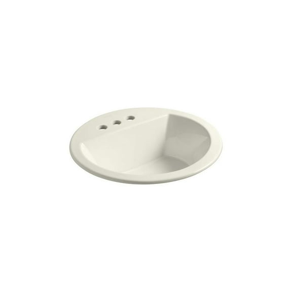 Open Box KOHLER K-2714-4-96 Bryant Round Self-Rimming Bathroom Sink with 4" Centers, Biscuit