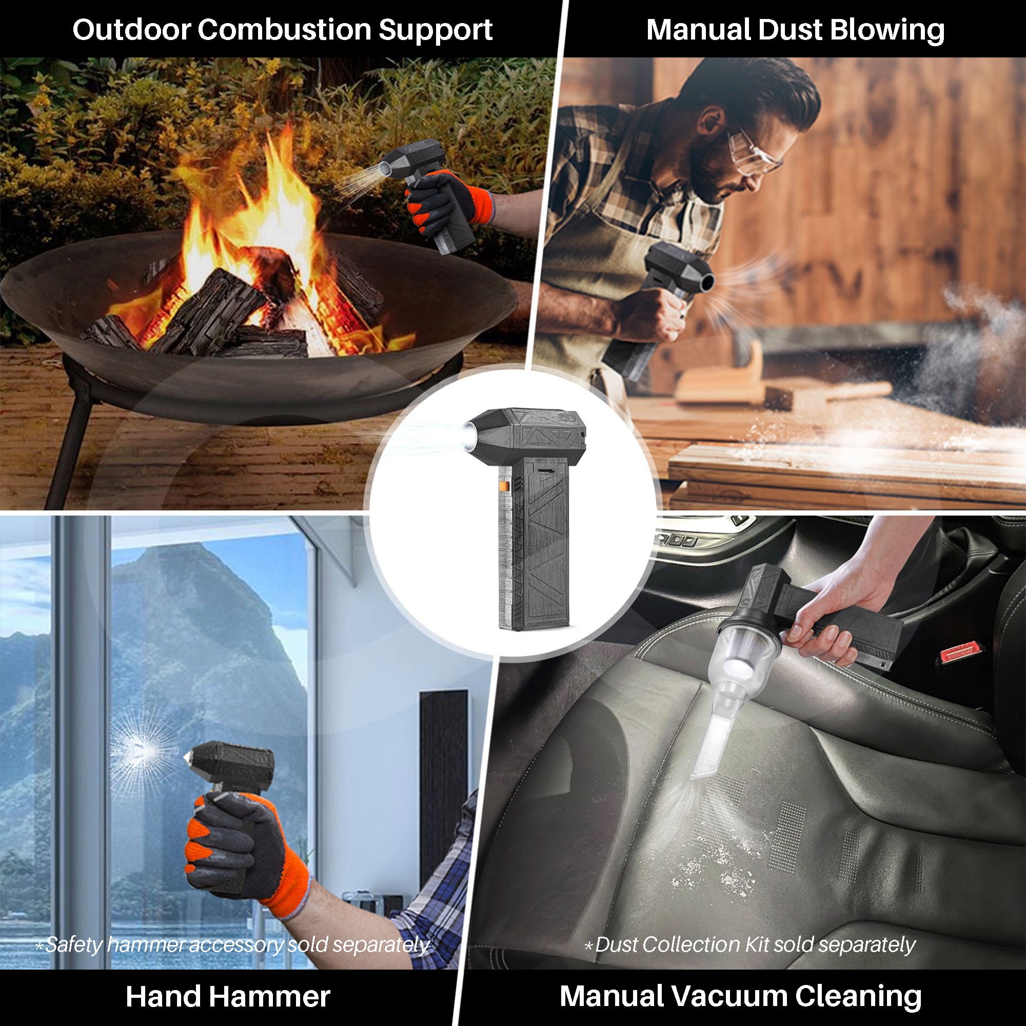 Portable 130000RPM High-speed Turbine Jet Fan Blower, Mini Handheld Powerful Rechargeable Cordless Duster, Winter Snow, Pet Hair Drying, Leaf Blower, Camping BBQ Fire, Photography Wind Effect