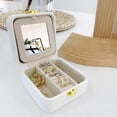 thumbnail image 4 of Caja de Almacenamiento de Joyas Cuero Impermeable con con Espejo con Ganchos para Colgar Organizador de Múltiples Capas de Moda Soport blanco Fernando caja de almacenamiento de joyas, 4 of 7