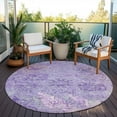 thumbnail image 6 of Addison Rugs Chantille Indoor/Outdoor Traditional Damask Lavender Washable Round Rug, 8' x 8', 6 of 6
