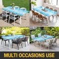 thumbnail image 5 of Blue Ombre Coastal Table Cloths for 5 Foot Rectangle Tables, Sea Nautical Summer Beach Starfish Coral Patio Waterproof Elastic Fitted Tablecloths, Washable Rectangular Table Cover for Camping, 5 of 8
