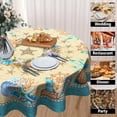 thumbnail image 4 of Summer Beach Tablecloth Round 60 Inch, Shell Coastal Wreath Sea Theme Waterproof Fabric Circular Table Cloth Cover for Home Kitchen Dining Patio Picnic Party Decor, 4 of 7