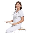 thumbnail image 4 of Niaahinn Women's Scrubs Set - V-Neck Top & Drawstring Jogger Scrub Pant for Nursing Uniforms, 9 colors, 4 of 7