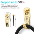 thumbnail image 3 of Colgadores de cuadros de 30 lb (juego de 30) Ganchos profesionales para colgar cuadros con clavos Colgadores de cuadros premium para paneles de yeso Ganchos de pared de madera para colgar marcos de cu, 3 of 7