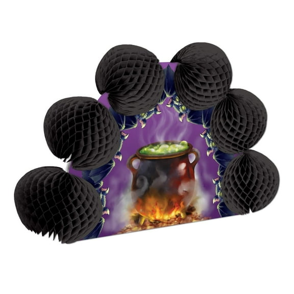 12 Pack Beistle Halloween Cauldron/Bats 2-Sided Centerpiece