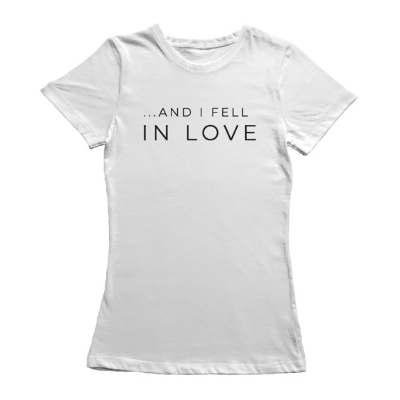 I Said Hey And Fell In Love Matching Couple Graphic Women White T-Shirt, Female XX-Large