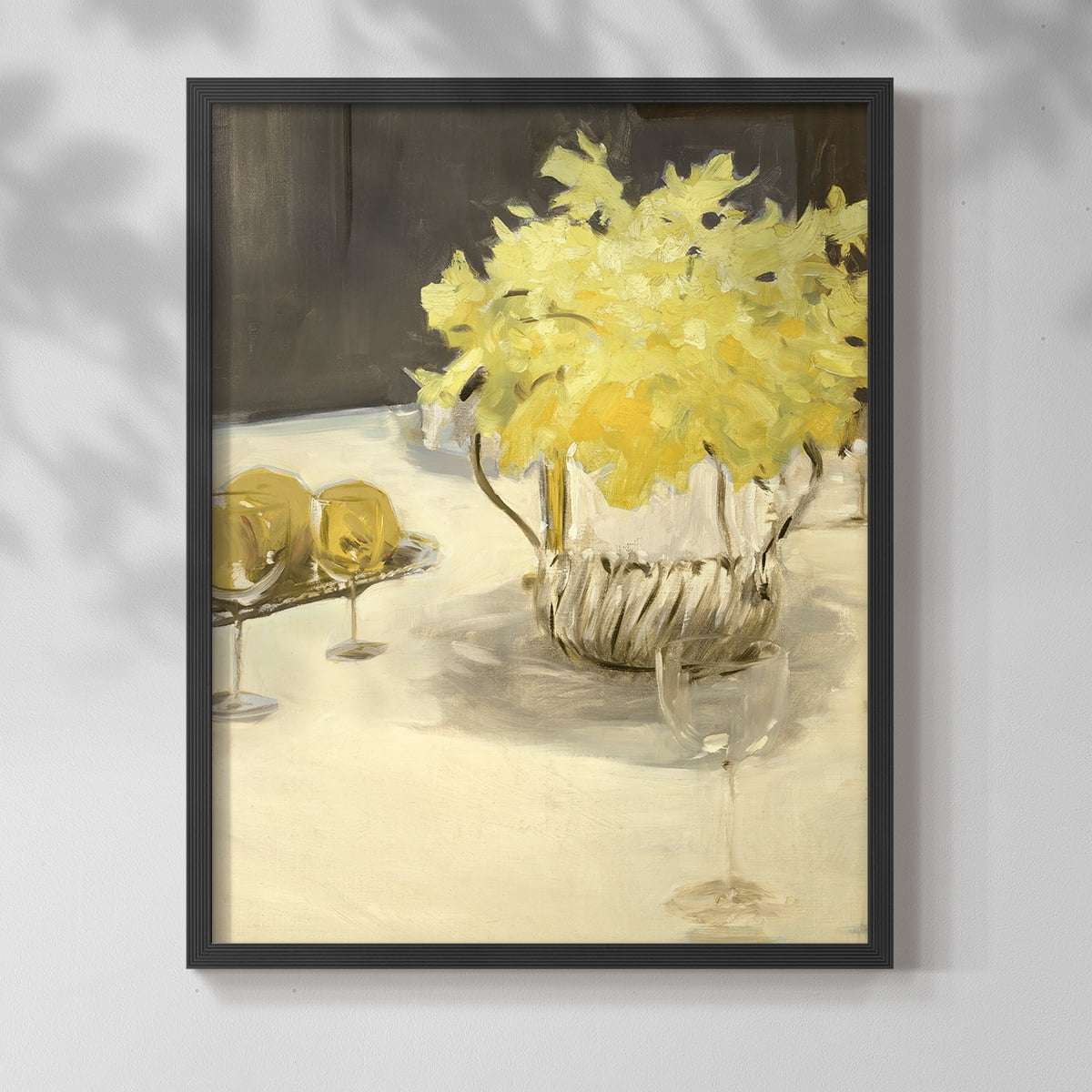 Vintage Floral Print CCXLIX - 14in. x 11in. Vintage Framed Print in Black Wood Frame