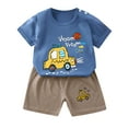 thumbnail image 1 of MIASHUI Toddler Baby Boy Outfit Short Sleeve Cartoon Pattern T-Shirt Shorts Set Summer Clothes,Blue,2-3 Years, 1 of 3