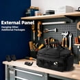 thumbnail image 4 of 14-Inch Heavy-Duty Canvas Tool Bag, Wide Mouth Tool Storage Organizer with Adjustable Shoulder Strap and Ergonomic Handle, Large Capacity Utility Tote for Electricians Mechanics Camping (Khaki,#A), 4 of 6
