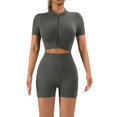 thumbnail image 5 of Two Piece Workout Sets for Women Pilates Outfit Running Set Summer Outfits Lounge Set Double Layer Sports Bra Cute Workout Sets Layered Workout Set Active Sets Workout Sets for Women Gym Sets, 5 of 5