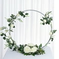 thumbnail image 2 of Efavormart 24" Silver Round Arch Wedding Centerpiece, Metal Hoop Wreath Tabletop Decor, 2 of 5