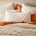thumbnail image 3 of Vinsan Hand Tufted Cotton Duvet Cover set, Boho Bedding Comforter Cover, Off White Color Duvet Cover with Zip Closure, 3 Pieces Duvet Bedding Set Twin XL Size 59" x 102", 3 of 3