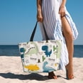 thumbnail image 3 of Wukai Childish Dinosaur Print Zipper Bag,large Beach Tote Bag,Waterproof Sandproof Bag,Grocery and Picnic Tote Travel Bag, 3 of 5