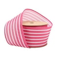 thumbnail image 5 of LaRibbons 2 1/2" Wired Ribbon | Hot Pink/White Stripe | 10 Yard Roll, 5 of 7
