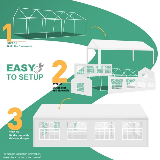 HOTEEL 13x26ft Heavy Duty Canopy Tent, Easy Up Commercial Outdoor