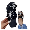 thumbnail image 5 of YAYUBA Womens White Sandals Black,Women's Fashion Color Diamond Butterfly Flip Flops Casual Wedge Slippers, 5 of 8