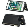 thumbnail image 4 of Crossbody Wallet Case for iPhone SE 3rd 2022/SE 2nd 2020 with Card Slot Holder,iPhone 7/8 Magnetic Flip Folio Purse Case,PU Leather Zipper Handbag with Detachable Lanyard Strap 4.7" (Black), 4 of 16