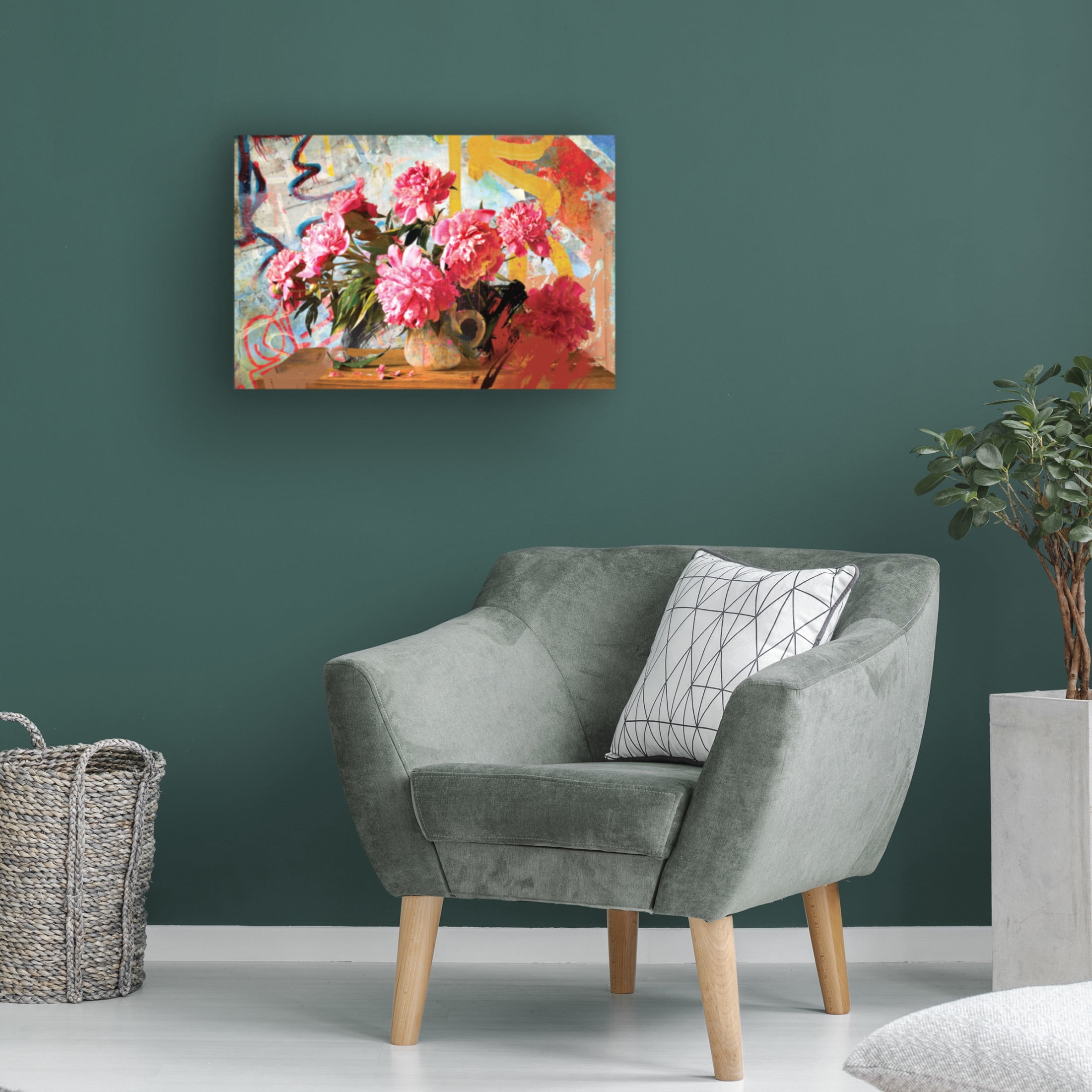 Canvas Wall Art - Porter Hastings 'Urban Bouquet 2' Wall Art for Living Room, Bedroom, or Office Décor by Trademark Fine Art - 32 x 22 Inches