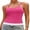 Pink, variant on Sociala Halter Crop Tank Tops for Womens Color Blocked Summer Cami Tops Adjustable Straps Camisoles