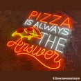 thumbnail image 2 of Glowneon Pizza Is Always The Answer Neon Sign, Pizza Led Sign, Italian Restaurant LED Light Decor, 2 of 4