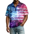 thumbnail image 5 of 250th Anniversary Men's Patriotic Zip Polo Shirt, 1776-2026 Flag Print, Quarter-Zip Collar, Short Sleeve, 4th of July, Commemorative Events, Parades, Summer Casual Wear Vermilion L, 5 of 9