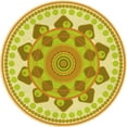 thumbnail image 1 of Ahgly Company Machine Washable Indoor Round Transitional Neon Yellow Area Rugs, 3' Round, 1 of 7