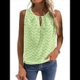 thumbnail image 2 of Camisola Informal con Bordado de Ojales para Mujer, Holgada, Sin Mangas, Cómoda y para Verano. Amarillo-Verde S, 2 of 9