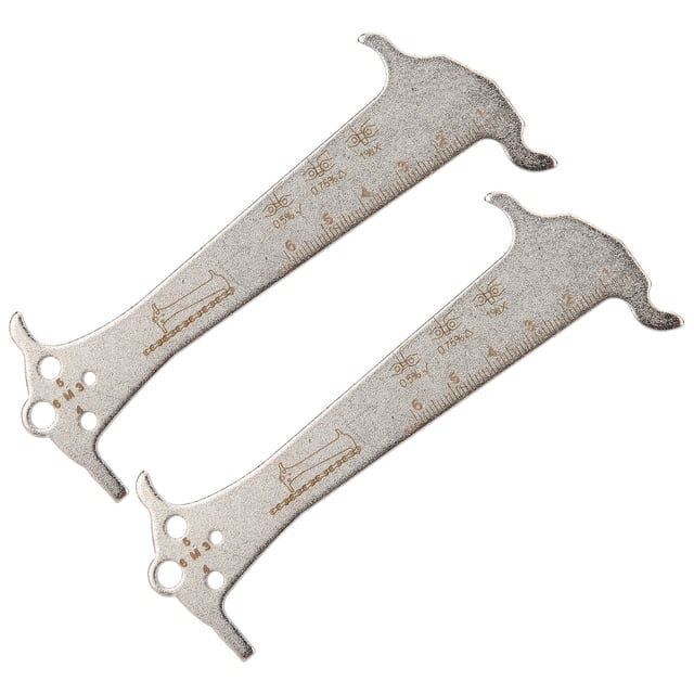 Bike Chain Gauge,2Pcs 3 in 1 Chain Wear Indicator Bike Chain Measuring Ruler Compact and Lightweight