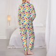 thumbnail image 6 of Wukai Colorful Dinosaurs Print Women's Pajama Set - Soft Long Sleeve Sleepwear for Comfort and Style-X-Large, 6 of 9