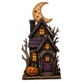 thumbnail image 2 of ShaoXinWan Halloween Ghost Pumpkin House Wooden Tabletop Ornament, 2D Spliceable Decor Sign, Festive Accent for Dining Table Cabinet Bookshelf Decor, 2 of 7
